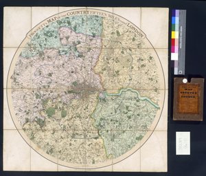 Froggettova mapa země Patnáct mil kolem Londýna, 1833